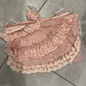 FREE PEOPLE LACE RUFFLED TOP